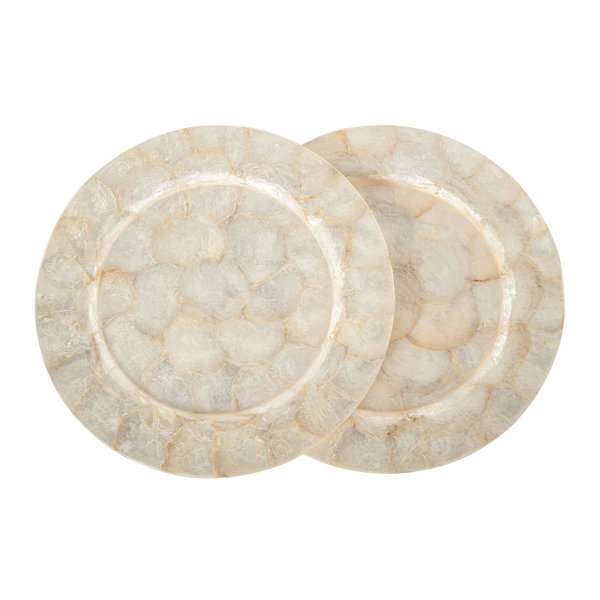 Rosecliff Heights Round 13 in. Capiz Seashell Charger Plates (Set of 2